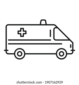 Ambulance car icon. Outline ambulance car vector icon for web design isolated on white background