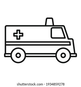 Ambulance car icon. Outline ambulance car vector icon for web design isolated on white background