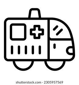 Ambulance car icon outline vector. Service transport. Accident auto