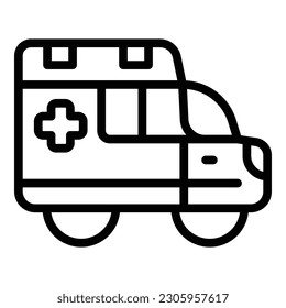 Ambulance car icon outline vector. Service rescue. Person fire