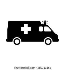 Ambulance car icon. Ambulance car sign. Ambulance car logo. Ambulance car in vector isolated on white.