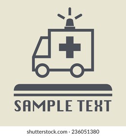 Ambulance car icon or sign, vector illustration