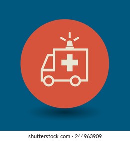 Ambulance car icon or sign, vector illustration