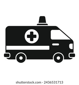 Icono de coche de ambulancia vector simple. Ubicación sana del paciente. Construyendo el estado central
