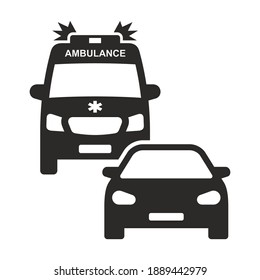 Ambulance car icon. Traffic. Vector icon isolated on white background.