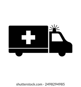 ambulance car icon vector design silhouette