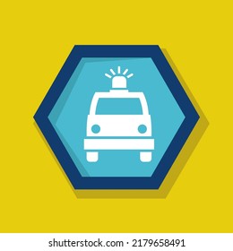 Ambulance car icon vector illustration logo template for any purpose.