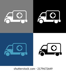Ambulance car icon vector illustration logo template for any purpose.