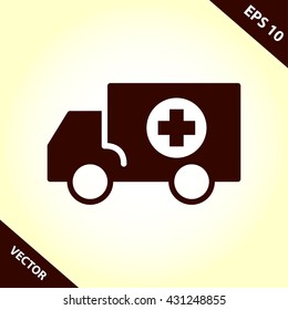ambulance car icon. ambulance car vector illustration