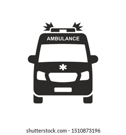 Ambulance car icon. Vector icon isolated on white background.