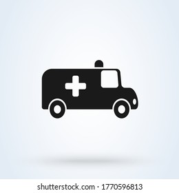 Ambulance car icon, Vector isolated simple flat illustration.
