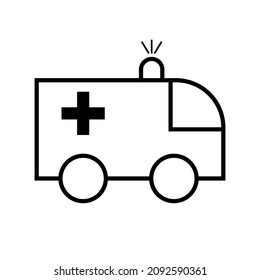 Ambulance car icon vector logo simple vector design