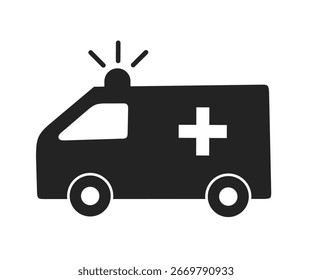 ambulance car icon vector on white background