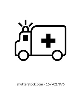 Ambulance car icon vector sign and symbols on trendy design