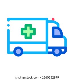 ambulance car icon vector. ambulance car sign. isolated contour symbol illustration