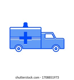 Icono de camión de ambulancia vectorial en moda
