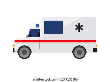 Ambulance car illustration. Auto, service, medicine. Transport concept. Vector illustration can be used for topics like social, service, hospital 