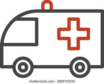 Carro de ambulância, ilustração, vetor em um fundo branco.