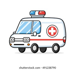 Ambulance car isolated.