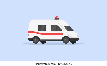Ambulance car. Isolated. Flat icon. Medical car icon. Vector