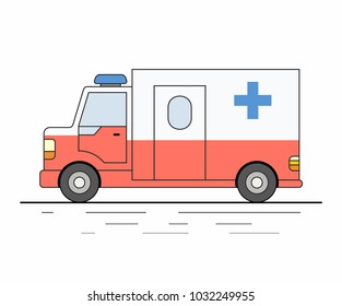 ambulance car isolated on white background