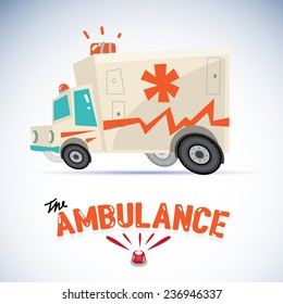ambulance car with letters design - vector illustration