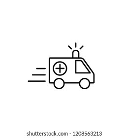ambulance car line black icon on white background