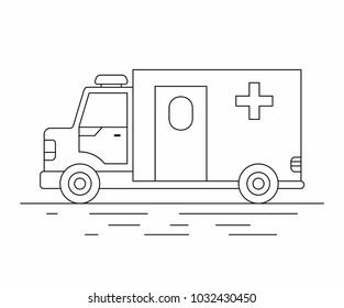 ambulance car. line icon