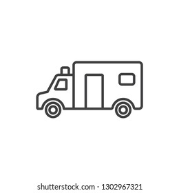 Ambulance car line icon.