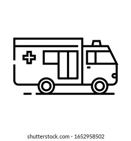 Ambulance car line icon, concept sign, outline vector illustration, linear symbol.