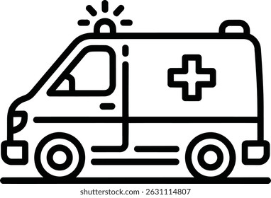 Ambulance car line icon, concept illustration, outline symbol, vector sign, linear symbol.