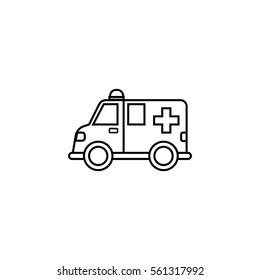 Ambulance car line icon,  healtcare sign, vector graphics