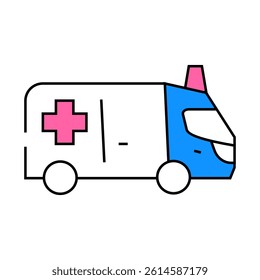 ambulance car line icon vector. ambulance car sign. isolated symbol illustration