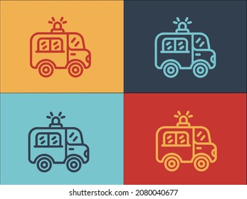 Ambulance Car Logo Template, Simple Flat Icon Of ambulance,emergency,transport