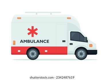 ambulance car medical vehicle vector illustration isolated on white background