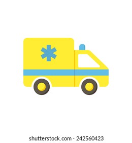Ambulance car, modern flat icon