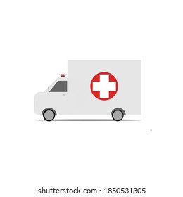 The ambulance car on white background.