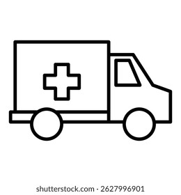 ambulance car outline icon illustration