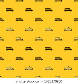 Ambulance car pattern seamless vector repeat geometric yellow for any design