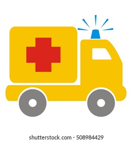 ambulance car, pickup, vector icon, web symbol