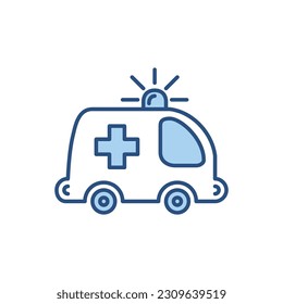 Ambulance Car related vector line icon. Emergency response. Accident department. Medical vehicle Isolated on white background. Vector illustration. Editable stroke