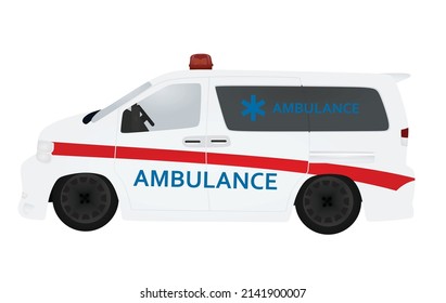 Ambulance car side view. vector illustration