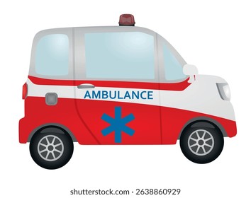 Ambulance car side view. vector illustration
