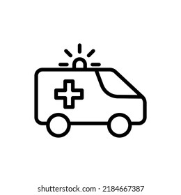 Vehículo de ambulancia simple vector de icono. Diseño plano.ai
