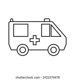 Ambulance car simple medicine icon in trendy line style isolated on white background for web applications and mobile concepts. Vector illustration EPS10