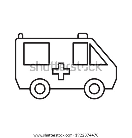 Ambulance car simple medicine icon in trendy line style isolated on white background for web applications and mobile concepts. Vector illustration EPS10