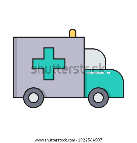 Ambulance car simple medicine icon in trendy line style isolated on white background for web applications and mobile concepts. Vector illustration. EPS10