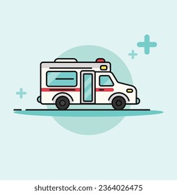Ambulance car simple  stroke  Illustration