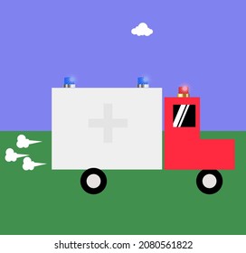 ambulance car speeding to help sick patient