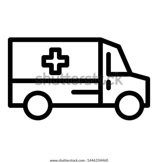 Ambulance car team\
icon. Outline ambulance car team vector icon for web design\
isolated on white\
background